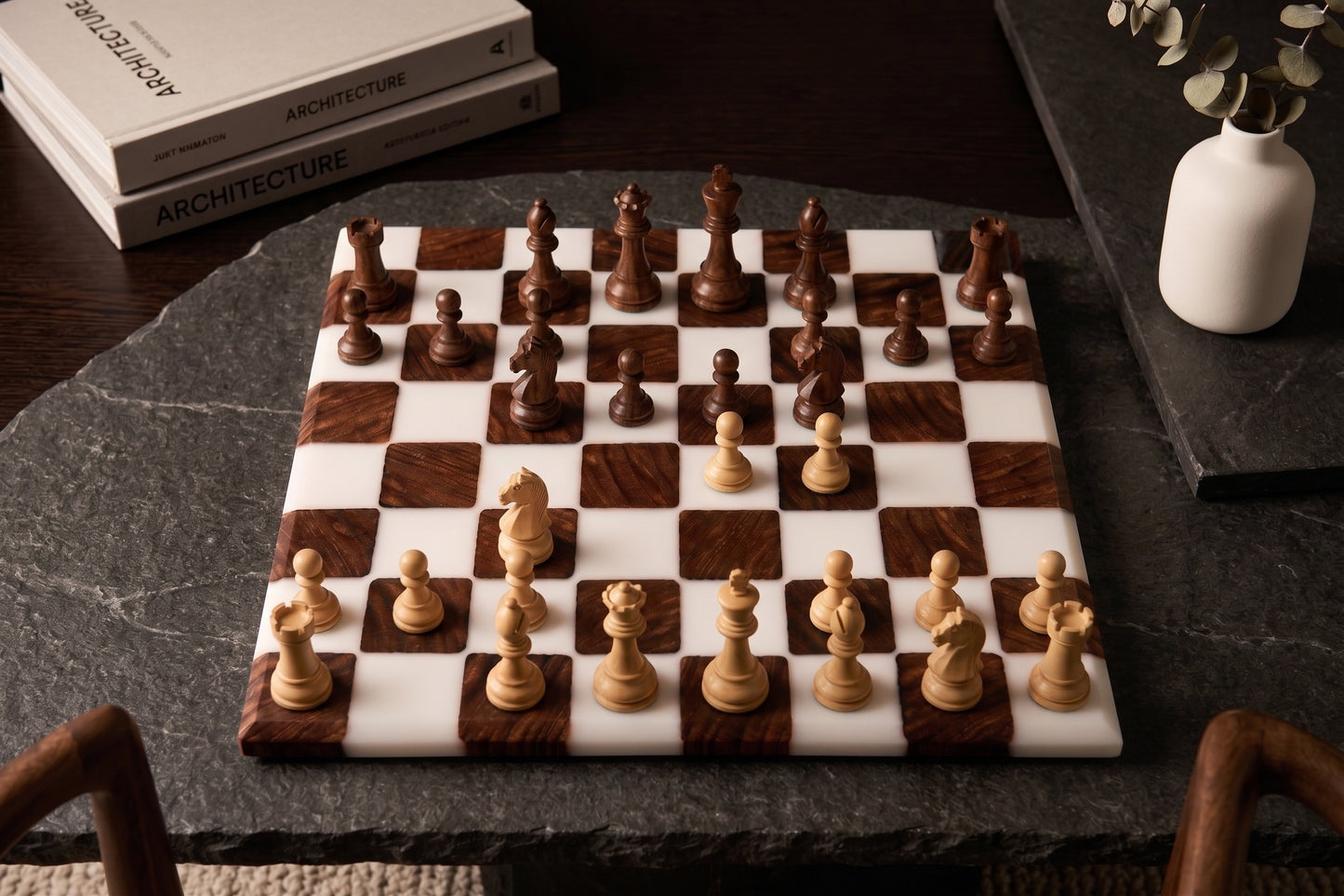 Redwood Epoxy Chess Board