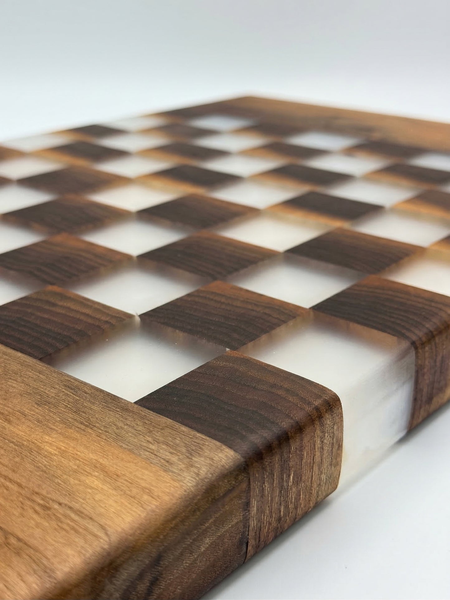 Live Edge Walnut Epoxy Chess Board