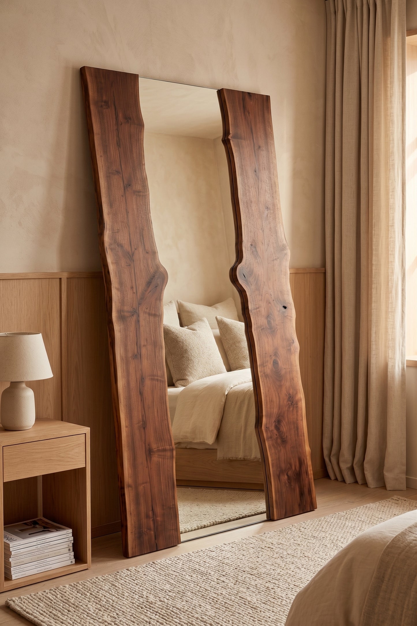 Bookmatched Walnut Live Edge Mirror