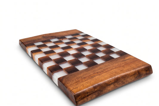 Live Edge Walnut Epoxy Chess Board